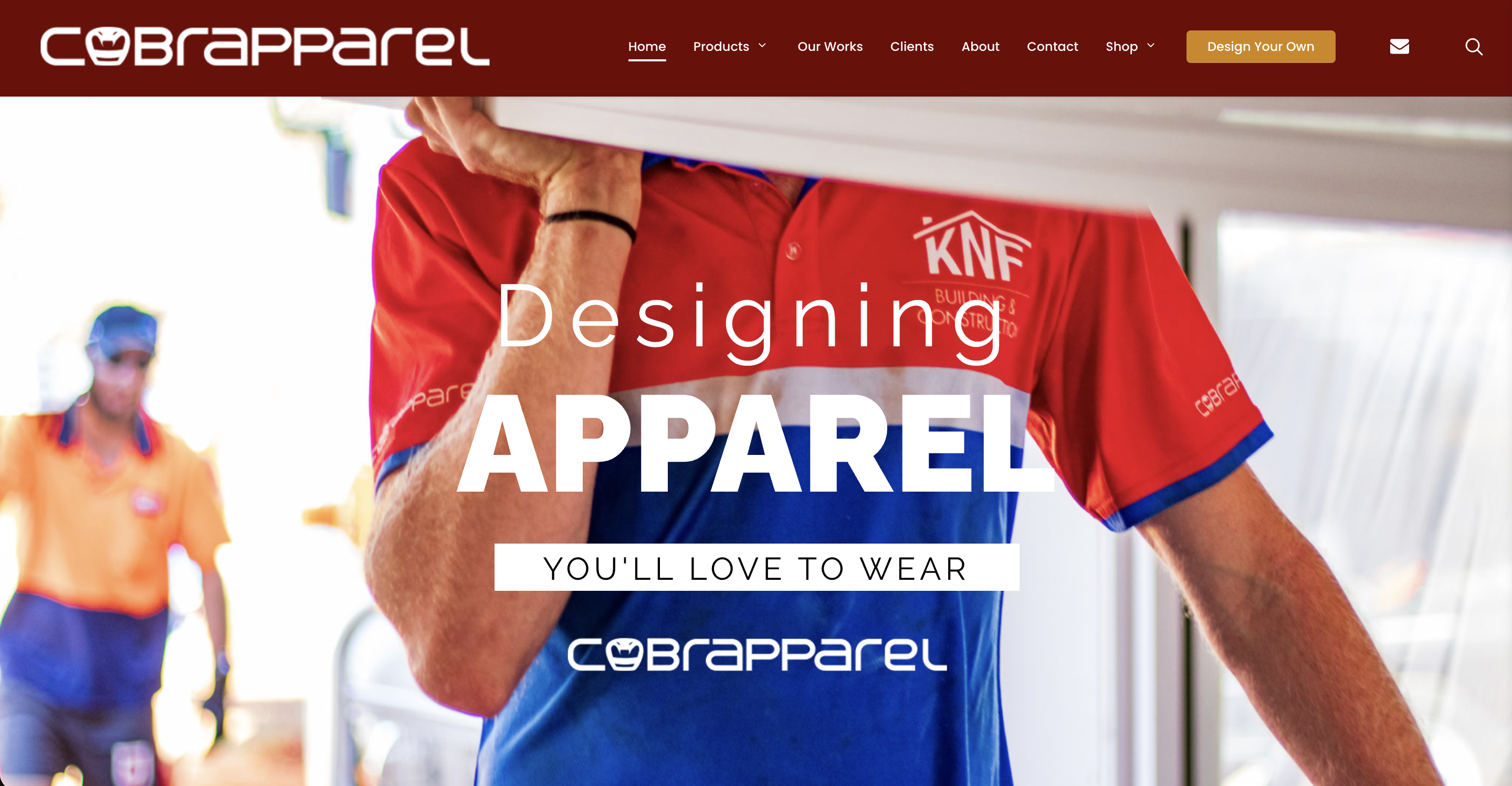 Cobrapparel Website main project image